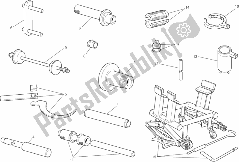 Wszystkie części do Narz? Dzia Serwisowe Warsztatu, Stela? Ducati Multistrada 1200 ABS USA 2012